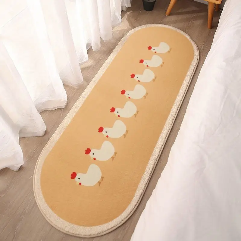 

INS Bedside Long Carpet Cute Animal Printed Carpets Non-slip Living Room Floor Mat Home Area Rugs Boy Girls Bedroom Soft Mats