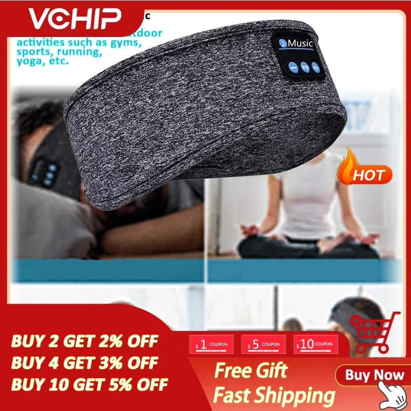 

Bluetooth Headphones Sports Sleeping Headband Thin Soft Elastic Comfortable Wireless Earphones Music Eye Mask for Side Sleeper