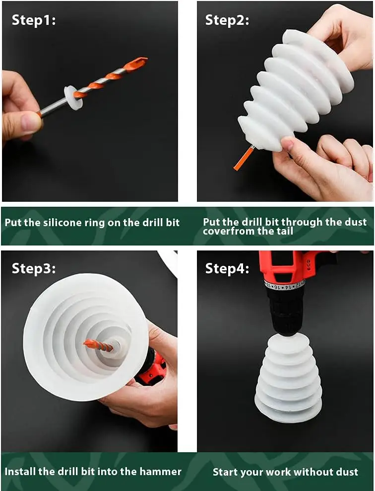 Silicone Dust Collection Cover for Electric Drills – Household Dust Removal Accessory