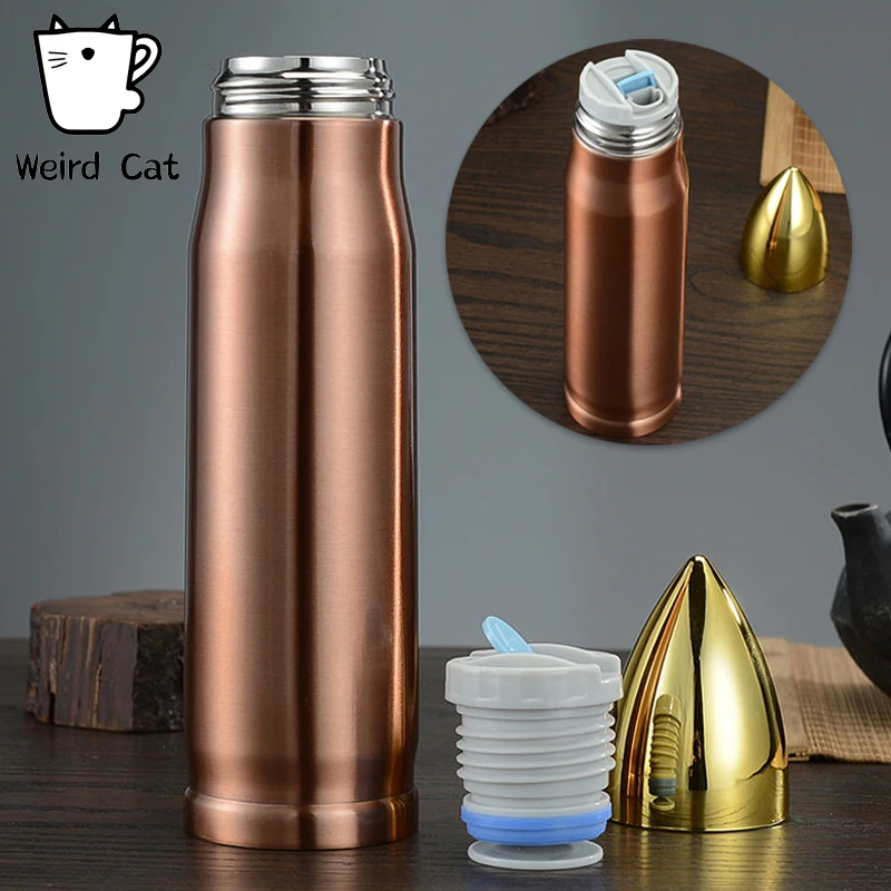 

Вакуумная чашка из нержавеющей стали, двухслойная пуля, ракета, портативная, креативная, для магазина, подарок, ракушка для воды, для выхода на улицу