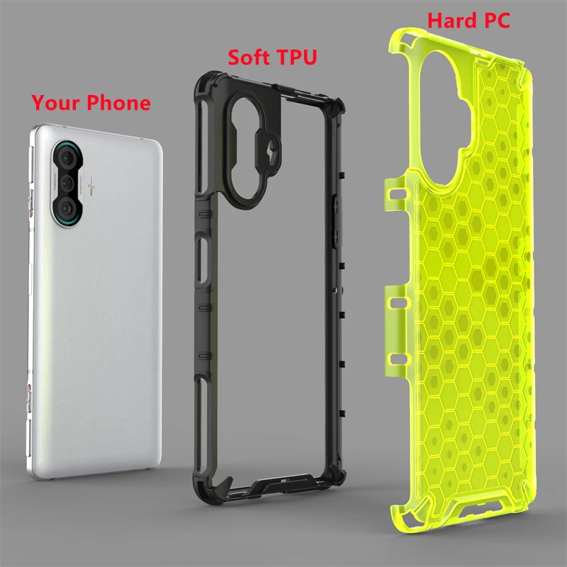 Shockproof Transparent Honeycomb Clear Case