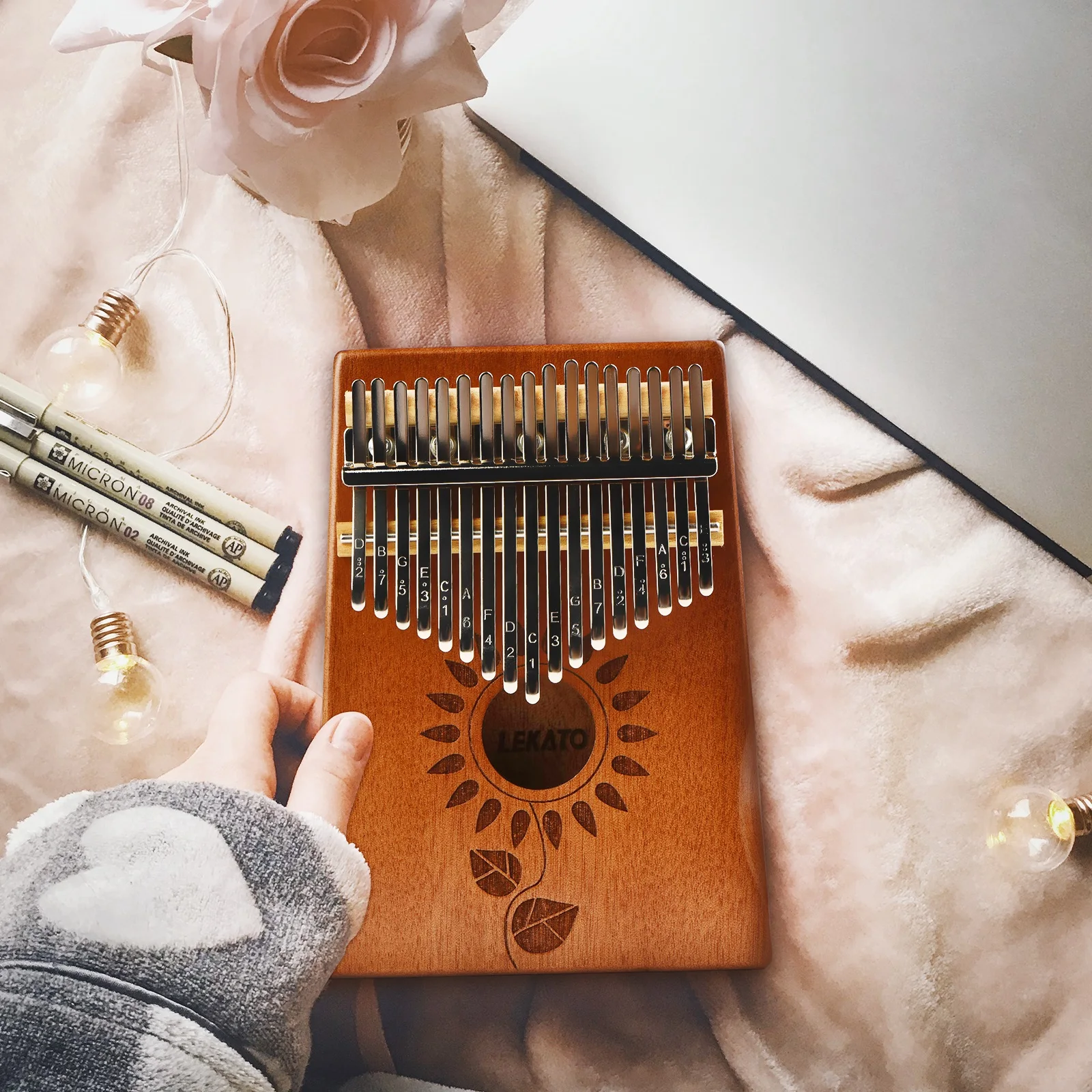 [kit completo] kalimba autumn leaf 17 note