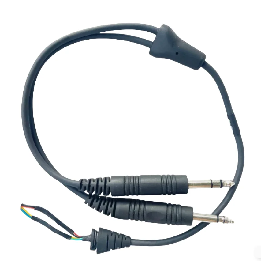 Double Plug Cable for Bose A20 Aviation Headset Stereo 6.3mm 5.2mm