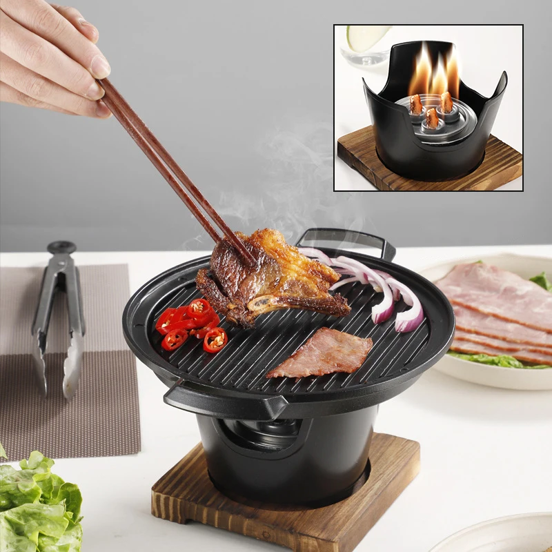 

Japanese Mini Barbecue Stove BBQ Home OnePerson Smoke Free Alcohol Grill Outdoor Mini Barbecue Stove Non Stick Pan Barbecue Tool