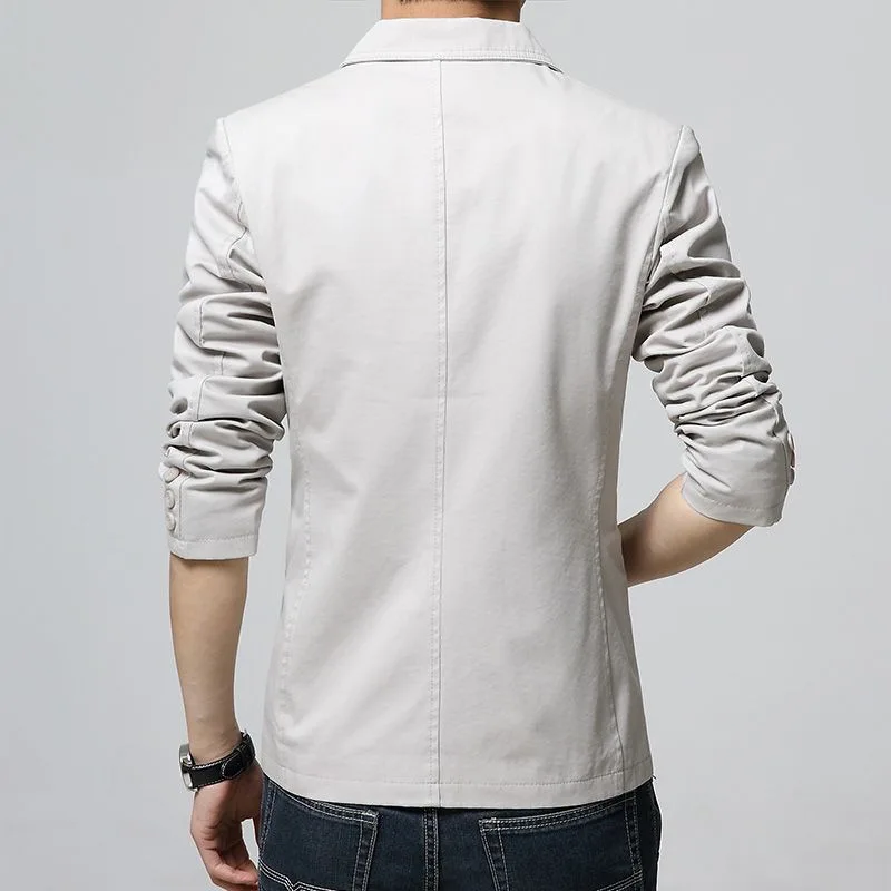 Men's suit jacket Casual Men's Small Suit Black Apricot Loose Coat