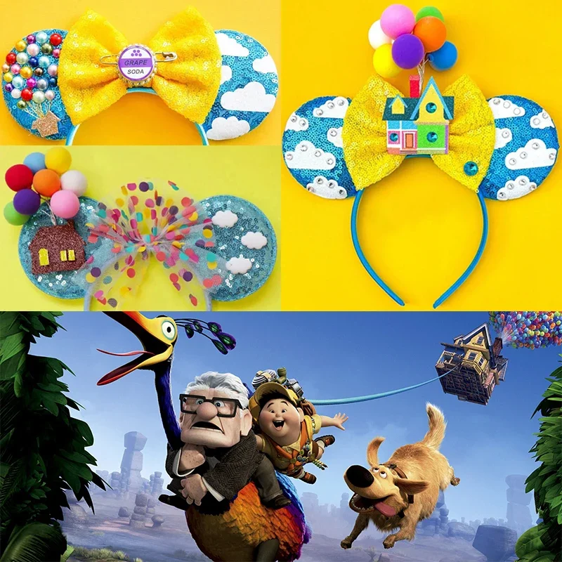 

Disney Up Ear Headbands for Adults Mickey Mouse Ears Hairbands Women Bows Hair Accessories Child Kids Headwear Girls Party Gifts