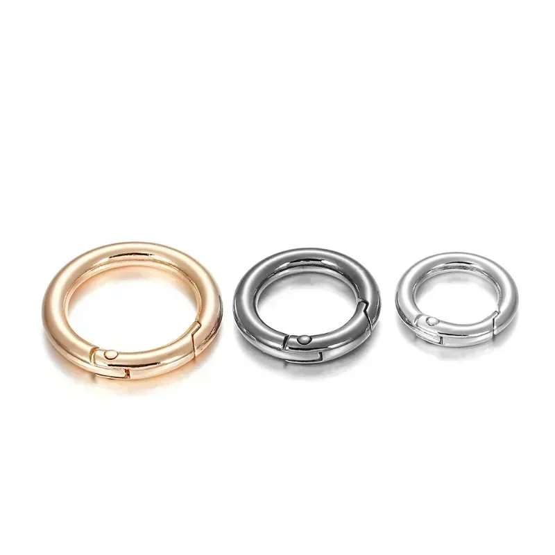 Spring Ring Clasp Metal Keyring Clasp Metal Jump Rings Snap Hook Keychain Rings Spring Gate O Ring 2/5/10pcs Metal Ring Spring Clasps for DIY Jewelry Openable Round Carabiner Keychain Bag Clips Hook Buckles Connector