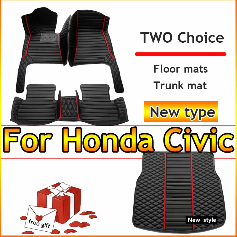 

LHD Car Floor Mats For Honda Civic 2022 2023 2024 Carpets Styling Protect Accessories Rugs Foot Pad Auto Parts Waterproof Covers