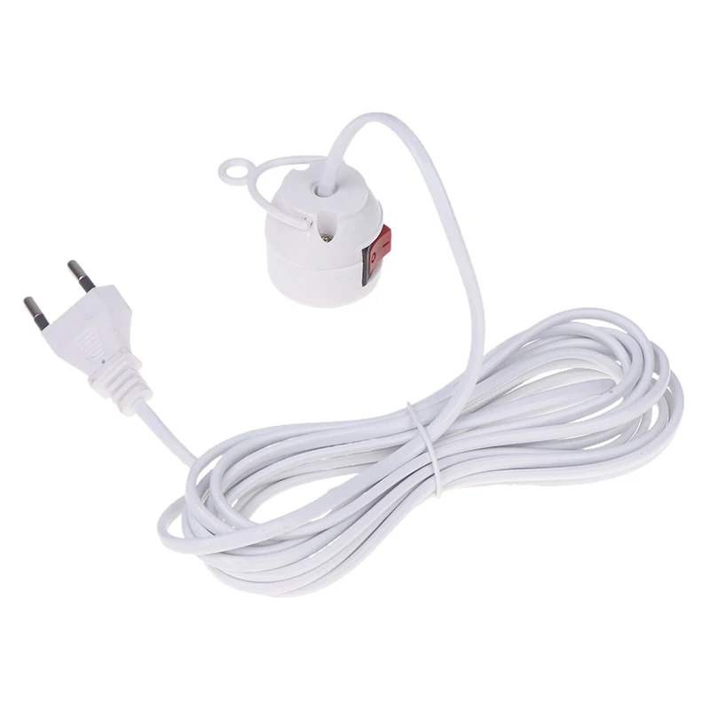 Lamp Base Holder EU Plug 4M Power Cord With Switch For Pendant Led Bulbs