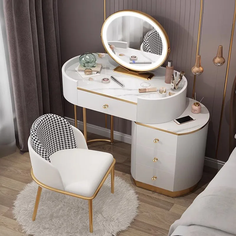 

Luxury Classic Dressing Table Mirror Nordic Bedroom Storage Dressing Table Makeup Organizer Coiffeuse De Chambre Furniture
