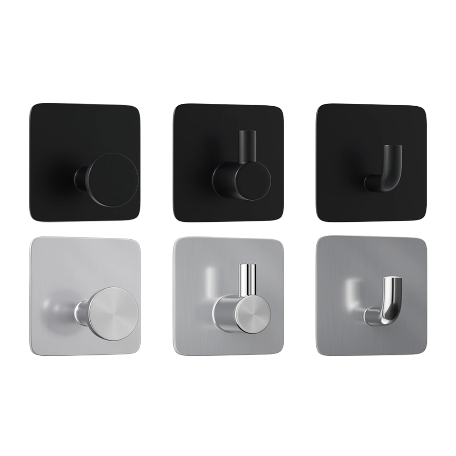 4 Pcs Stainless Steel Sticky Hooks Heavy Duty Wall Hooks Towel Hanger Wall Holder Waterproof For Hanging Coat, Hat,robe Hook