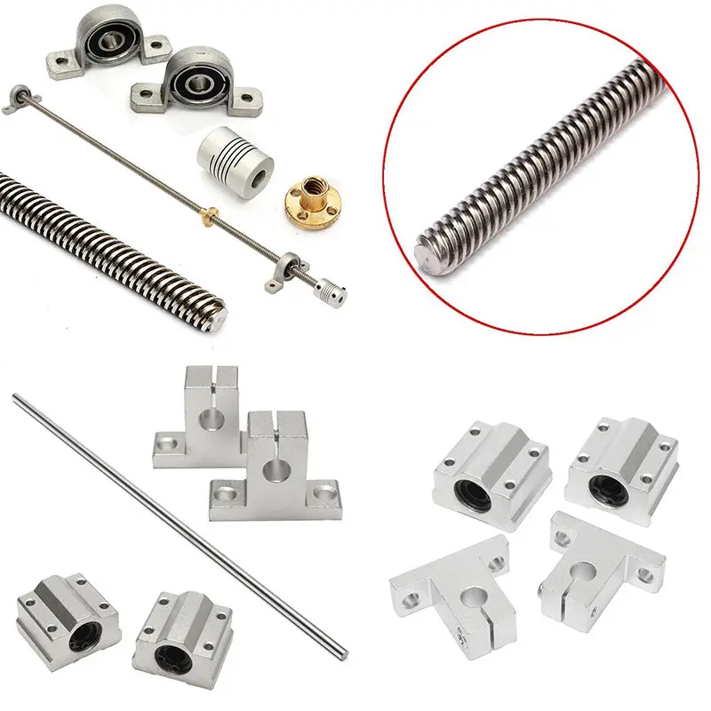 

New 500*8mm T8 Linear Guide Rails Shaft Screw Lead Nut Bearing Blocks Set