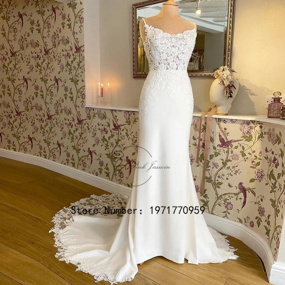 

Mermaid White Wedding Dresses For Women V Neck Sleeveless Applique Elegant 2024 New Classic Lace Bridal Gowns Sexy Open Back