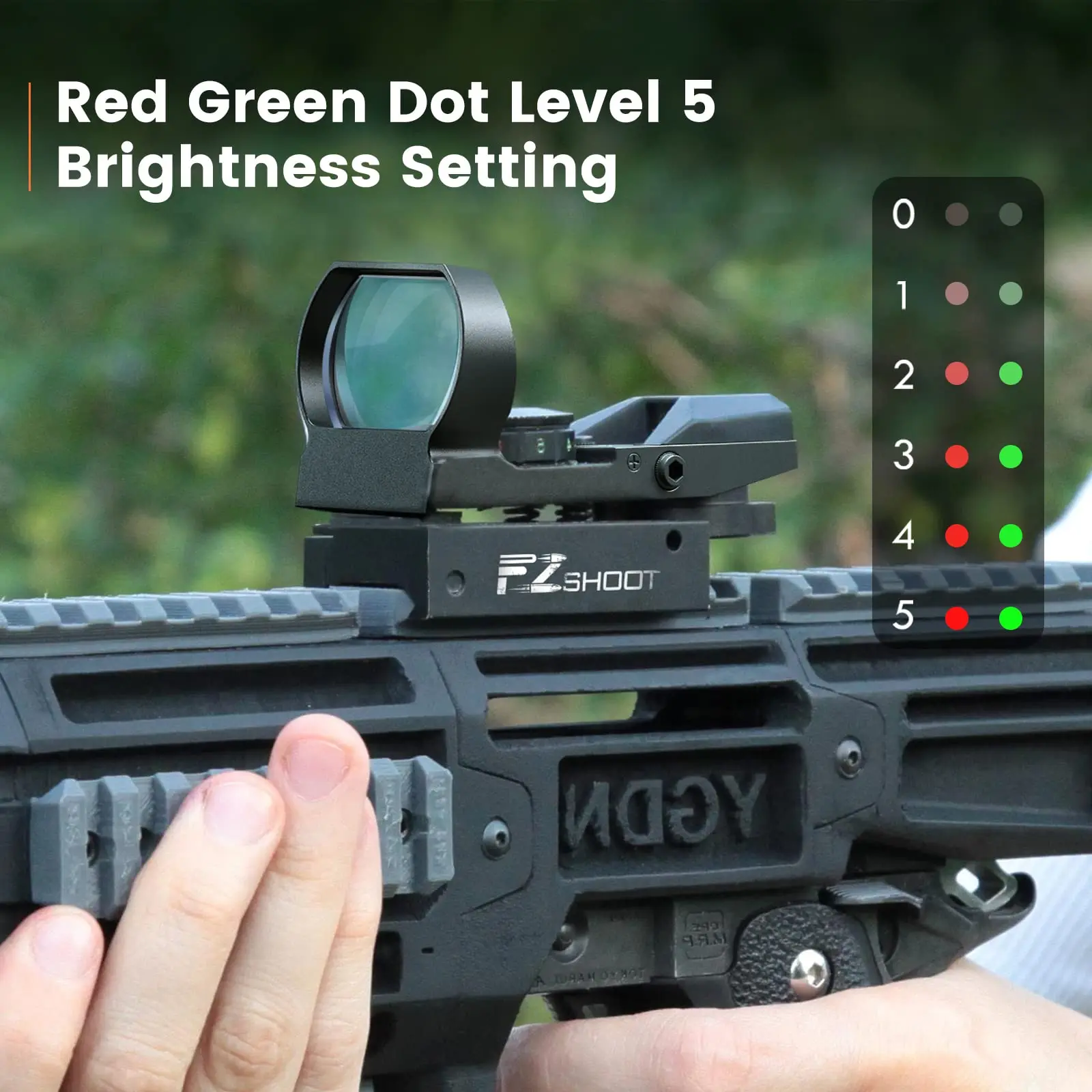 EZshoot Red Gun Scope Reflex Sight Fit with Shotgun Handgun Rifle 4 Adjustable Reticles Holographic Optic 20mm Rail Mount Huntin