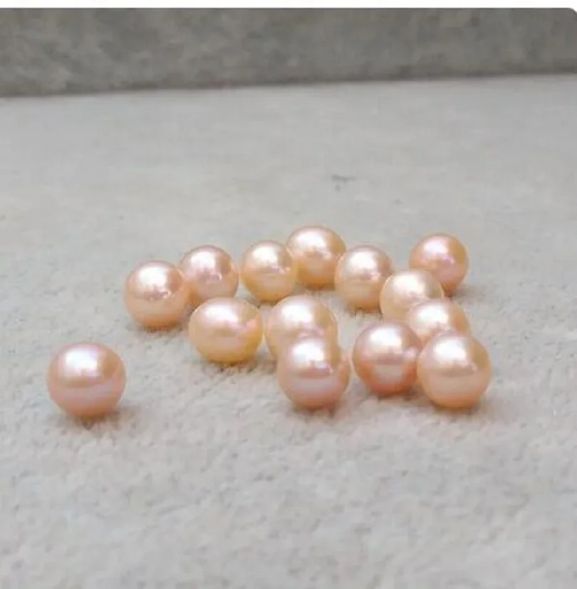 

1pc Grading AAAA 8-9mm South Sea Round Gold Pink Loose Pearl Half Drilled