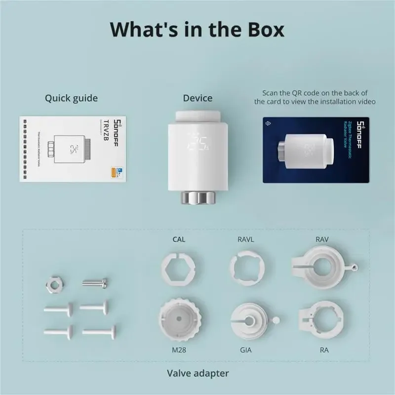 SONOFF 스마트 TRV Zigbee 온도 조절 라디에이터 밸브 TRVZB 가정 난방 온도 제어 지원 alexa google ZHA MQTT ewelink
