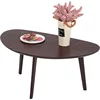Small Oval Coffee Table Mid Century Modern for Living Room Center Minimalist Display Coffe Table 5