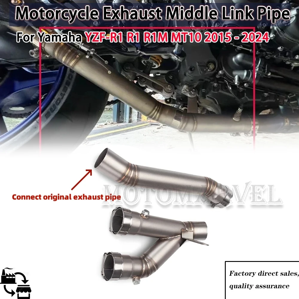 

Slip on For Yamaha YZF-R1 R1 R1M MT10 2015 - 2024 2020 2021 2022 Motorcycle Escape System Modified Connect Original Exhaust Pipe