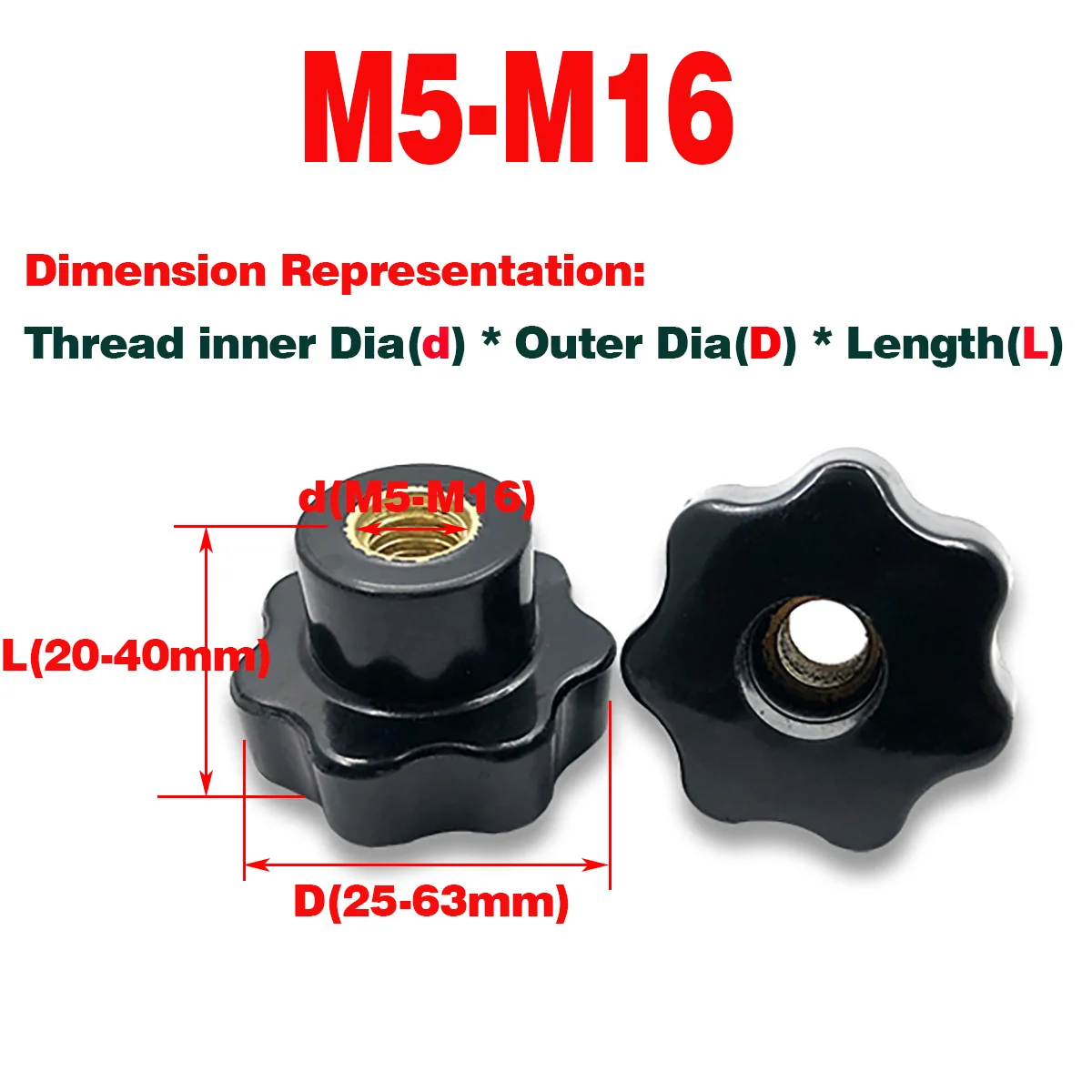 

Through Hole Torx Handle, Plastic Star Thumb Nut, Star Handle M4-M16