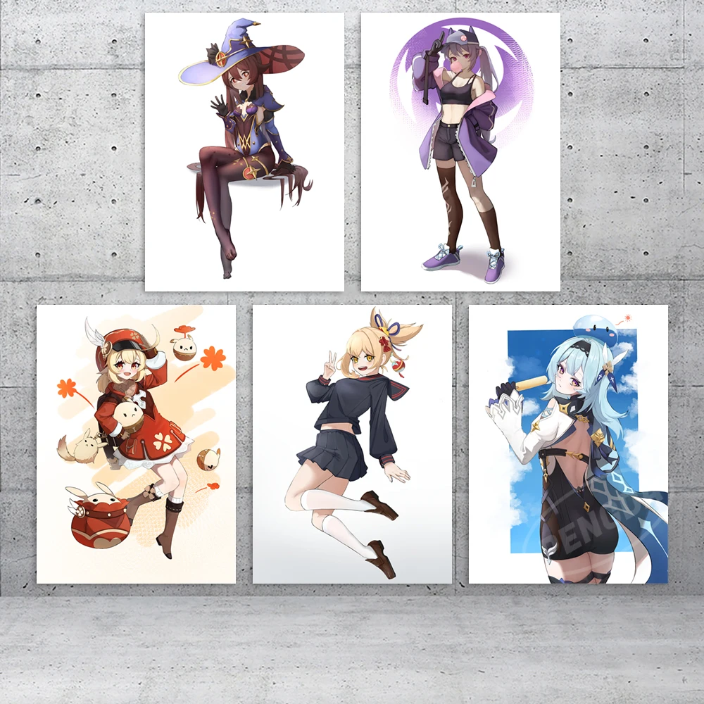 

HD Modular Canvas Genshin Impact Pictures Keqing Painting Home Decor Naganohara Yoimiya Prints Poster Anime Living Room Wall Art