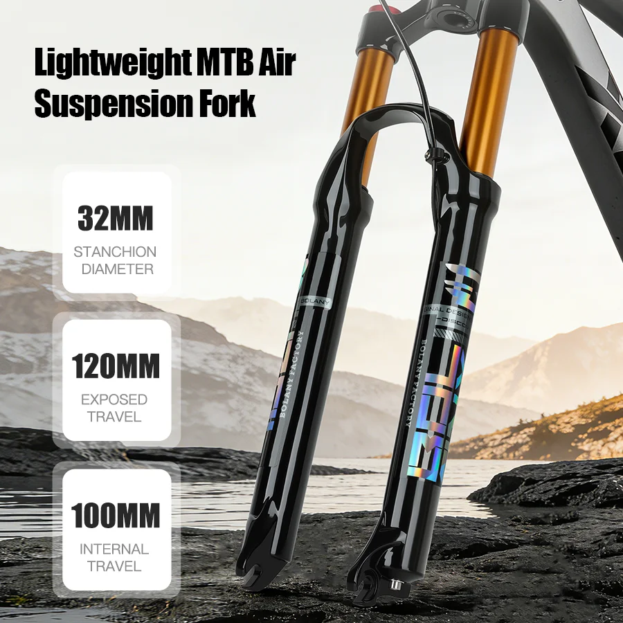 BOLANY Mountain Bike Air Supension 26/27.5/29Inch 120mm Air And