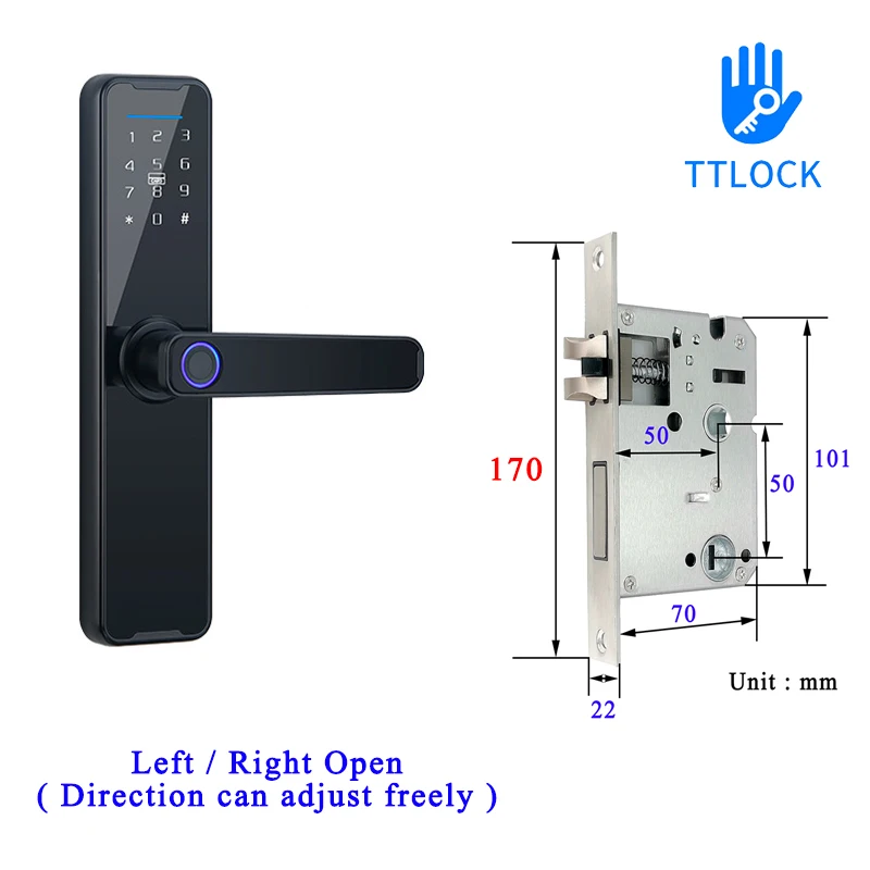 Black TTLock 170x22