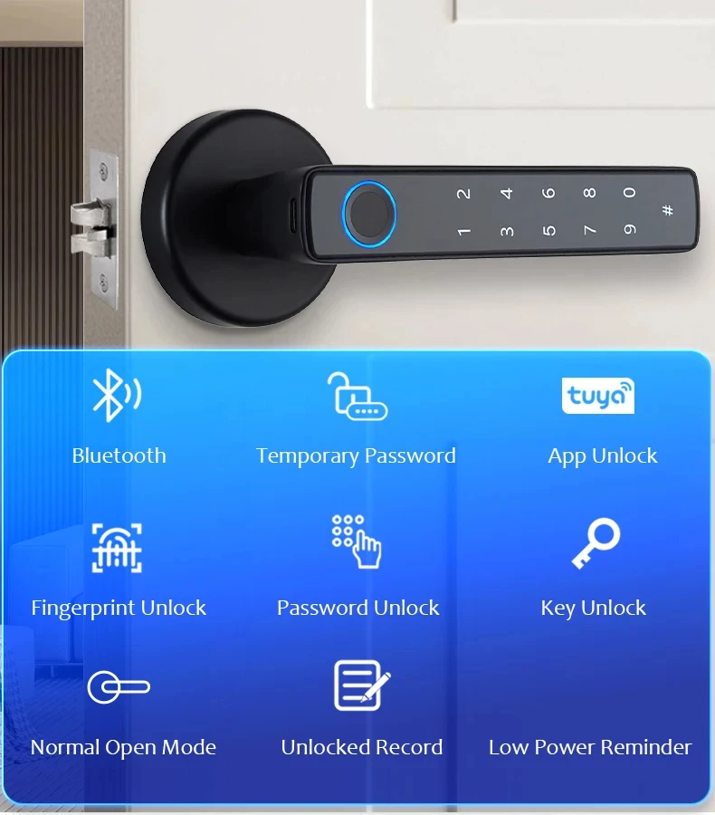 

Беспроводной смарт-замок для входной двери Tuya с поддержкой Bluetooth