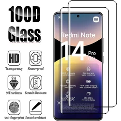 Premium HD Tempered Glass with 3D Curved Edge and Four - Side Adhesive - 2/4 Pack Screen Protector - 2 pieces (For Note 14 Pro 4G)