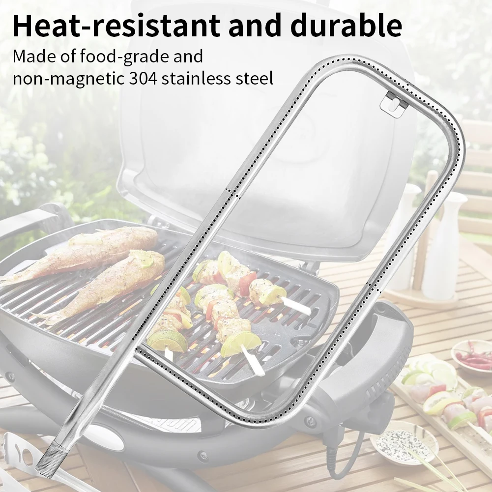 Grill Burner Tube Replacement 304 Stainless Steel Heating Element Top Heat for Weber Q100