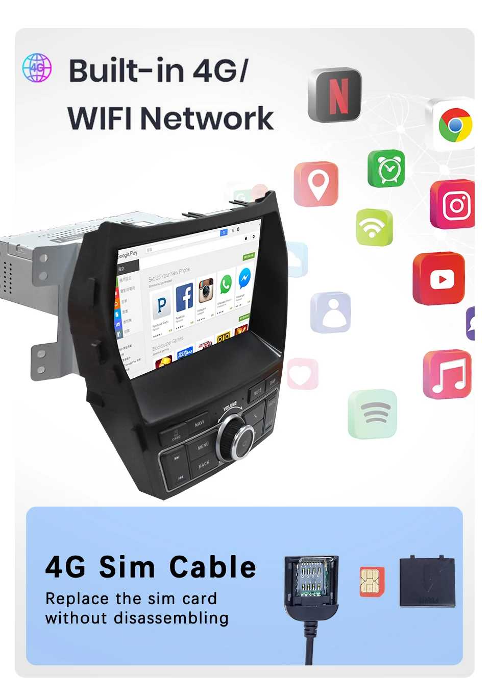 Android 11 Octa Core 6+128G For Santa Fe IX45 Top Level Car DVD GPS Multimedia R