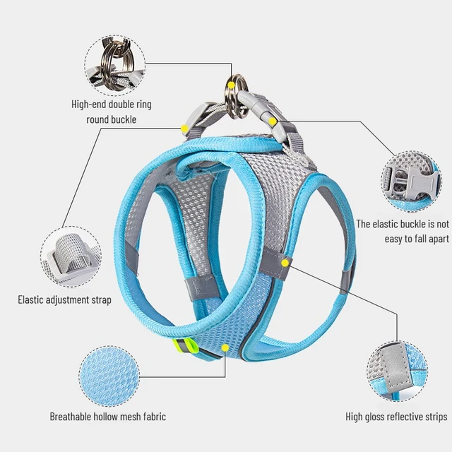 Pet Things Cat Accessories Cute Adjustable Cat Collar and Leash Set for Walking Safe Reflective Soft Comfortable Vest 6
