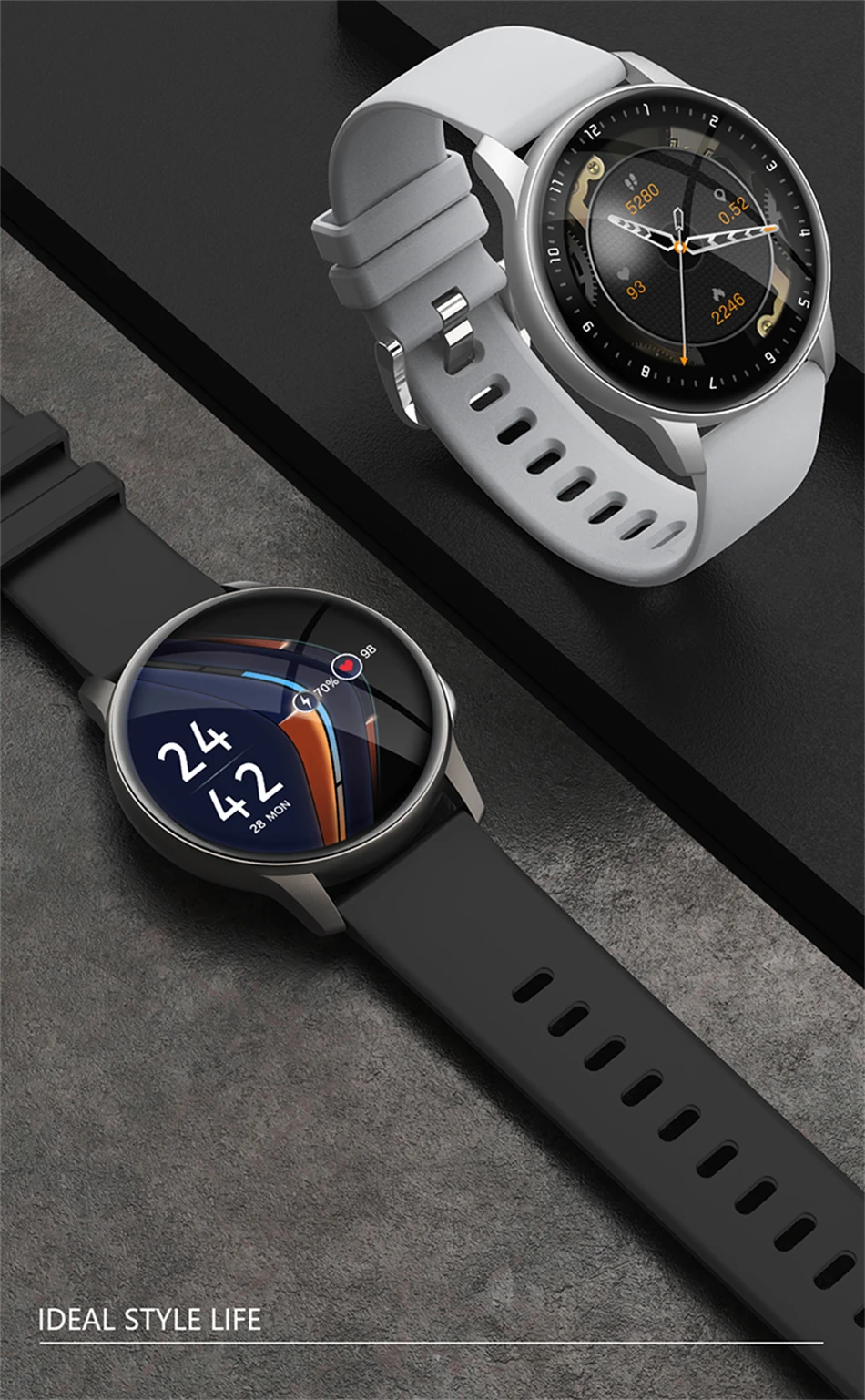 KALOSTE New Smart watch Men 360*360 AMOLED Full Touch Sport Fitness Tracker Women Smartwatch Clock Man For Huawei Xiaomi apple