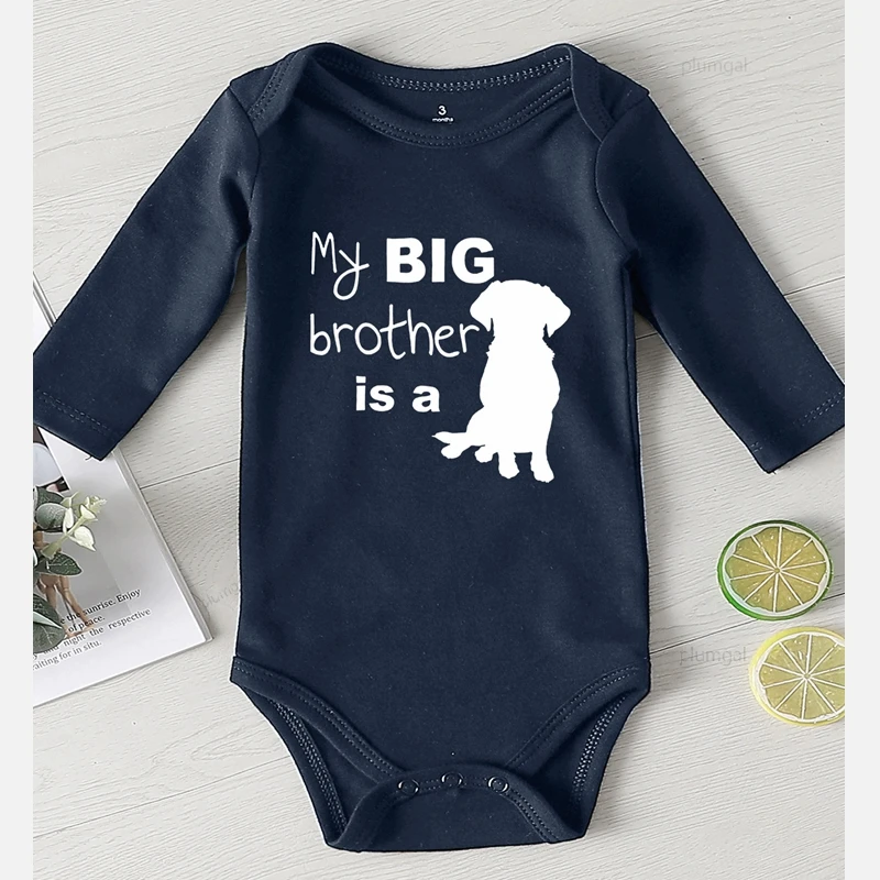 Baby Girl Clothes Jumpsuit for Toddler Dog Printing Brother Romper Babies Cotton Winter Newborn Boy | Мать и ребенок