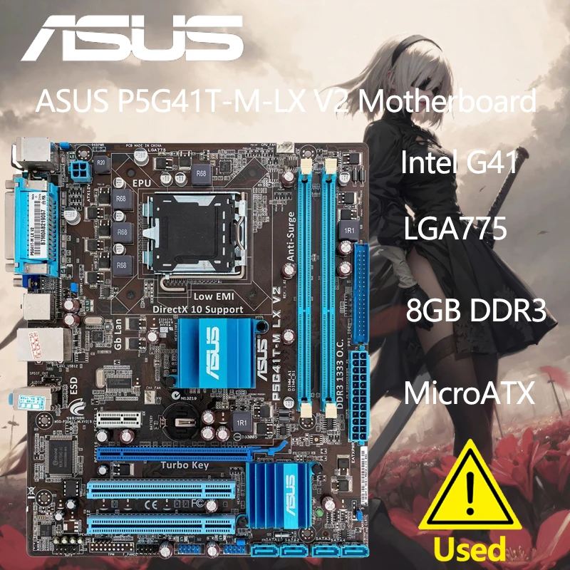 Asus-placa-mãe P5g41t-m-lx v2 Intel G41 Lga 775 Micro Atx Vga Ddr3 1333 8gb Sata Usb 2.0