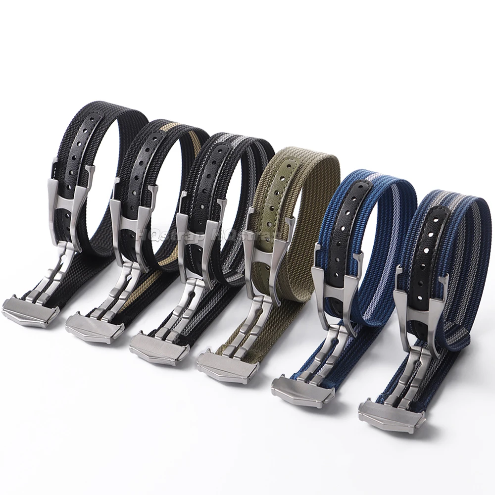 Premium 20mm Waterproof Nylon Watch Strap with Sport Folding Buckle