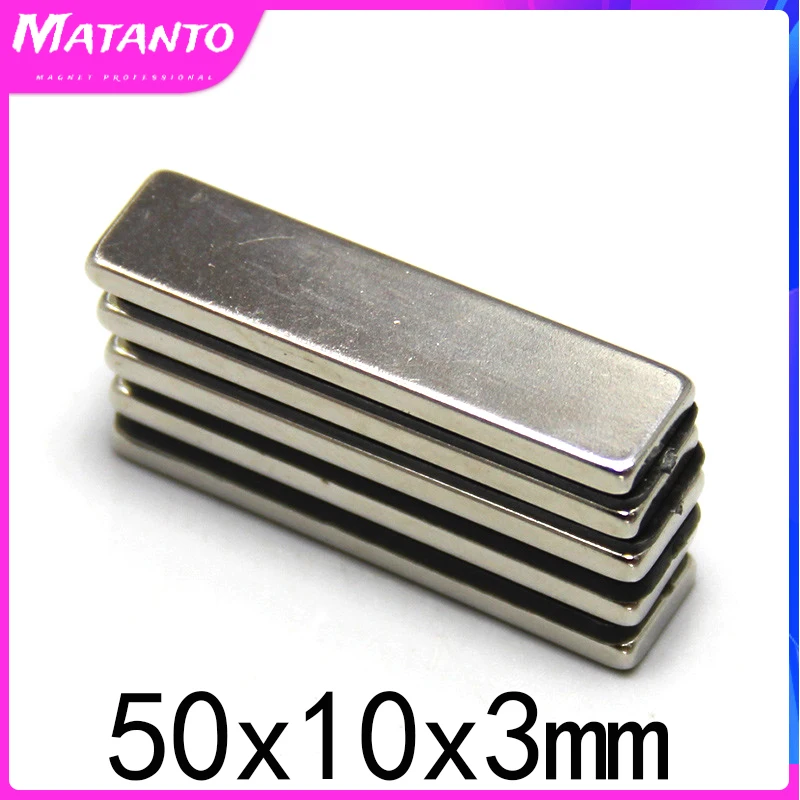 

2/5/10/15/20/30Pcs 50x10x3mm Powerful N35 Magnets Long Sheet Permanent Magnet Super Strong Neodymium Magnet