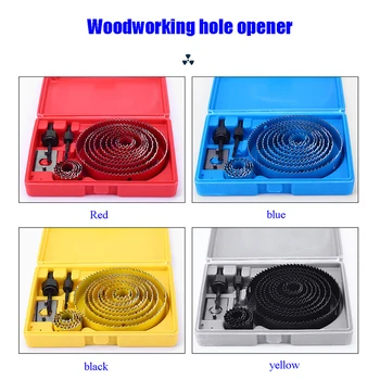 플라스틱 램프 튜브 PVC 석고 보드 드릴 비트, 목공 구멍 오프너 세트, 목재 총 드릴 리머 컵 톱, 19-127mm 세트