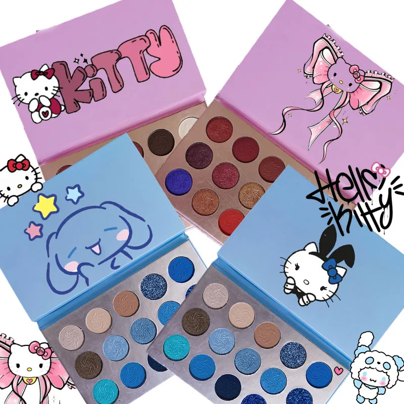 

Kawaii Hello Kitty палитра теней для век Модная студенческая жизнь изысканные товары Искусственная Девушка Косметика мелодия Kuromi подарок на день рождения