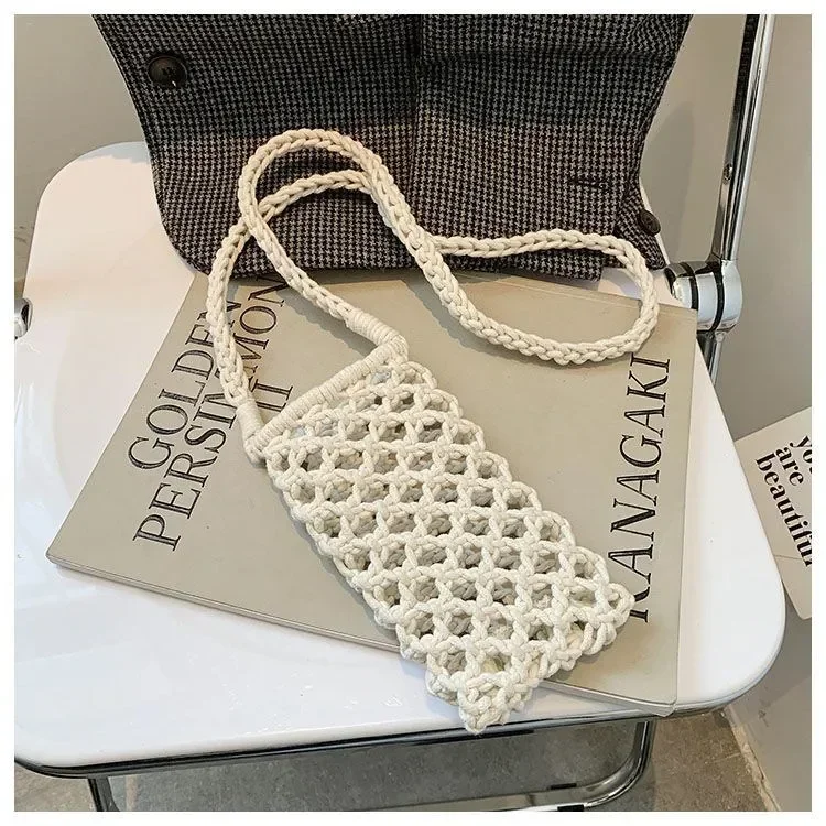 Elegant Women's Lightweight Hollow-Out Crochet Crossbody Handbag