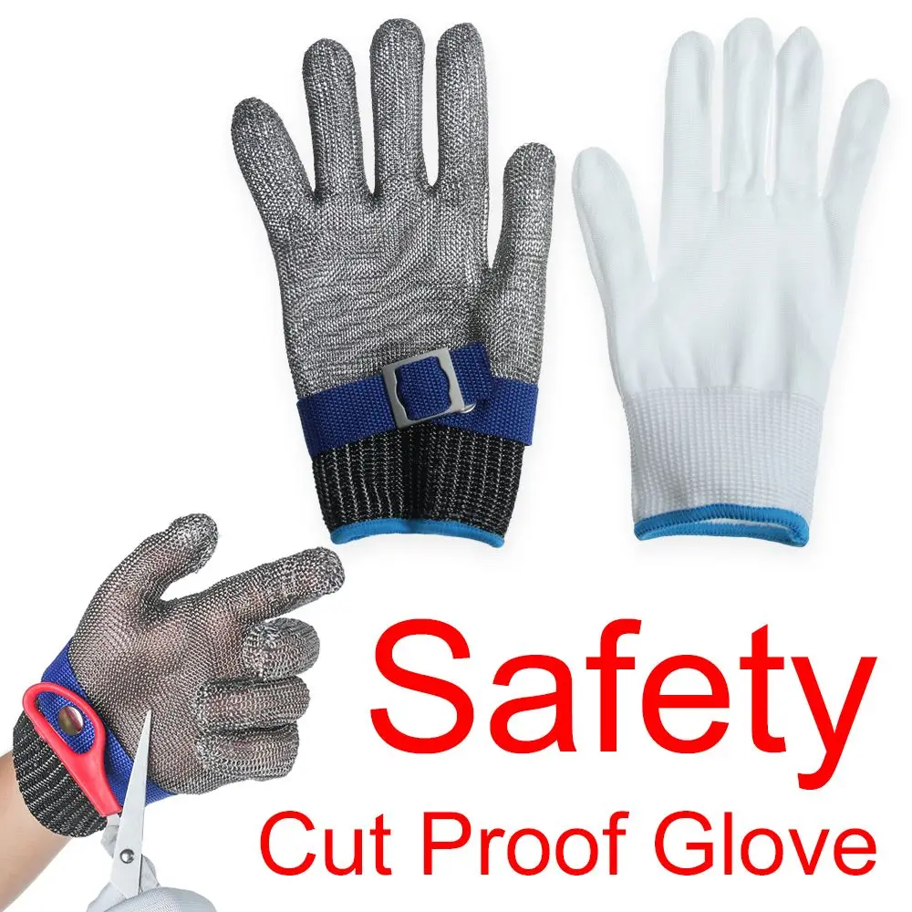 Mesh Butcher Mittens Hand Protection Work Stab Resistant Glove Safety Cut Proof Protection Gloves Stainless Steel Metal