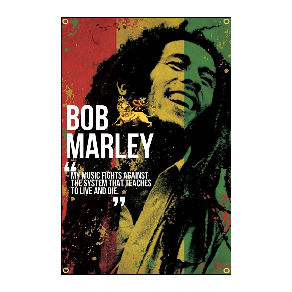 

3x5Fts Bob Marley Banner Music Rock Band Reggae Jamaica Home Decoration Hanging flag 4 Gromments in Corners