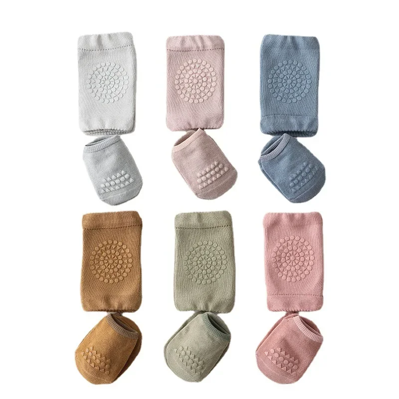 

Newborn Baby Girls Boy Knee Pads Socks Set Solid Color Anti Slip Socks Kneecap Kid Crawling Safety Floor Socks Knee Protector