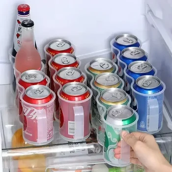 음료 소다 음료 캔 정리함 랙, 냉장고 음료 병, 거치대 맥주 냉장 선반, 가정 주방 보관 상자 케이스, 4 홀