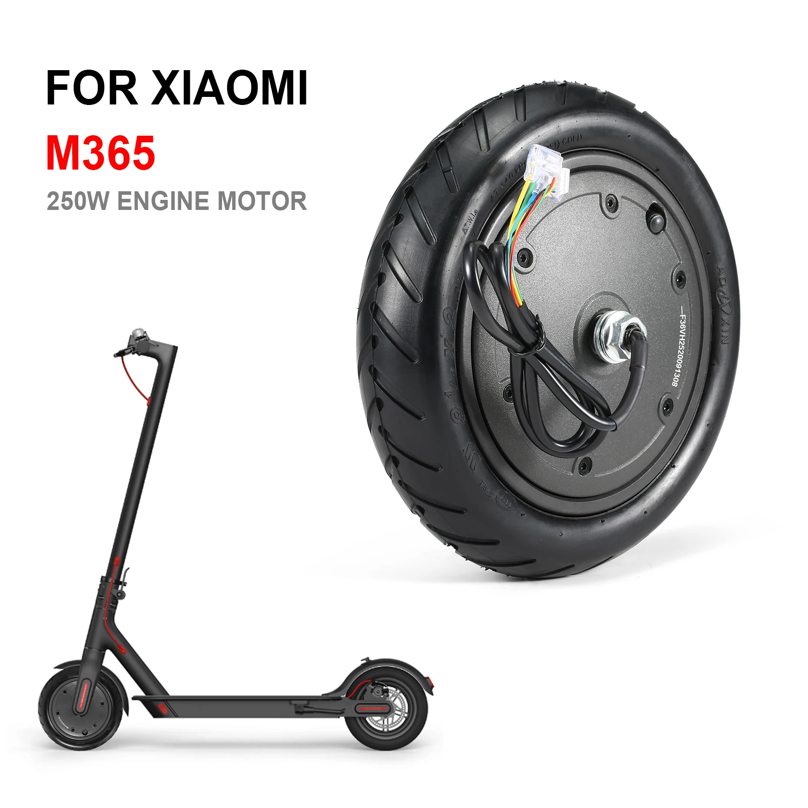 

250W Motor Engine Wheel for Xiaomi M365 Electric Scooter Wheel Anti-skid Tire Replacement Part Accessories Motor Tires