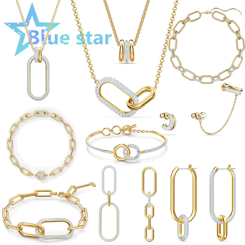 

SWA Fashion Ladies Jewelry New Gem Transfer Beads Ladies Golden Hour Jewelry Accessory Set Party Jewelry Girls Gifts