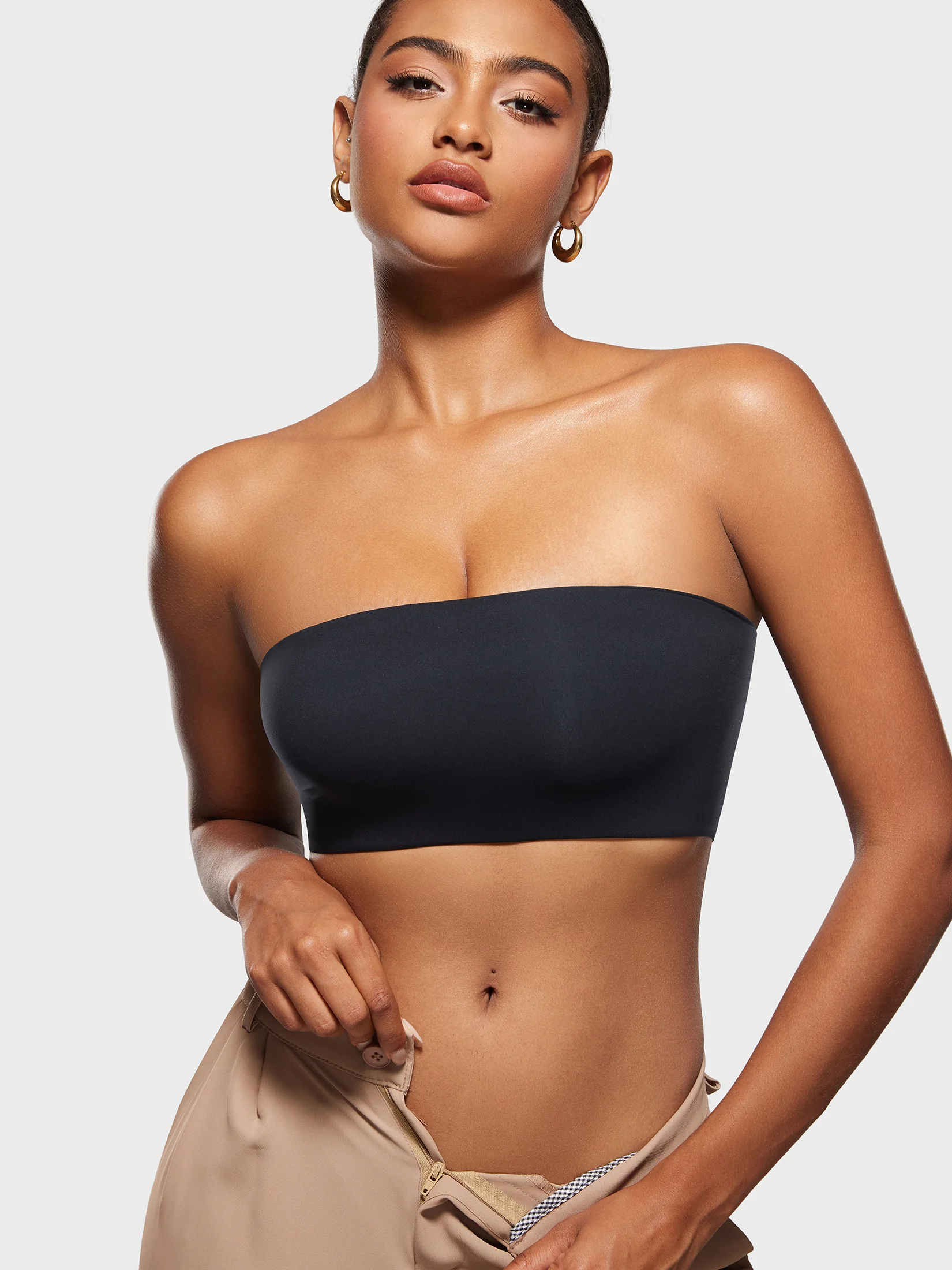 Women's Bandeau Bra Strapless Bralette Tube Top Seamless Wireless Comfortable Stretchy Non Padded Bras Tops