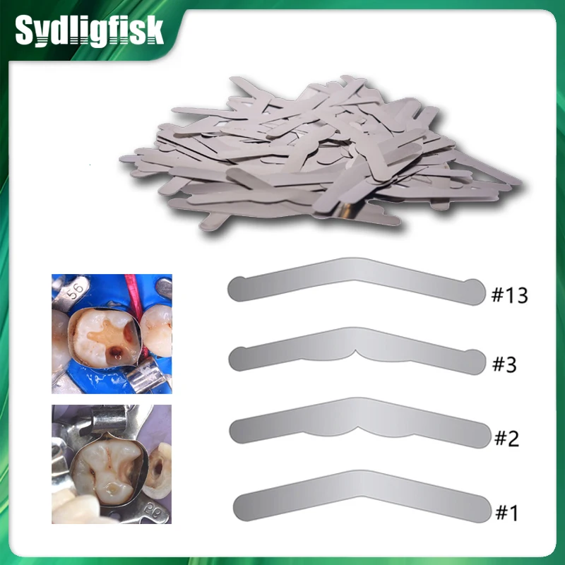 20 Pcs Dental Matrix Bands - Stainless Steel Forming Sheets With Positioning Tool