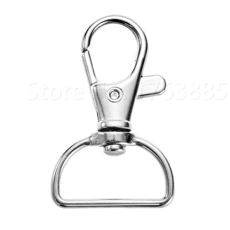 Swivel Clasps D Rings Alloy Metal Silver Lanyard Snap Hooks Clip Hook for Keychain Bag Key Rings Jewelry Making Crafting Sewing metal snap hook