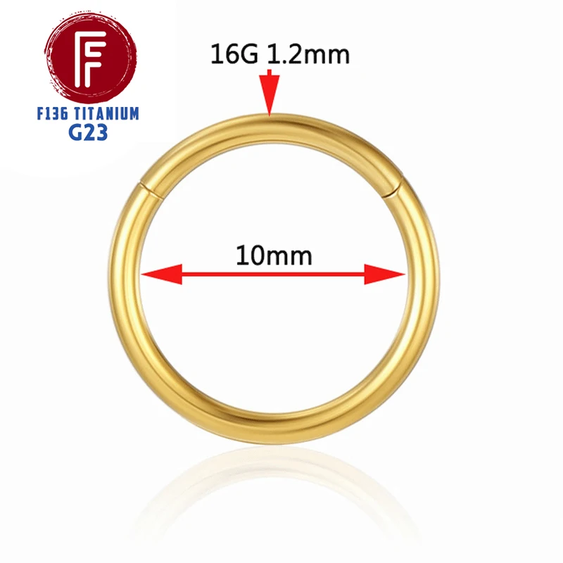 F136 Titanium Triple Hinged Cartilage Earring Helix Piercing Nose Septum Rings Conch Clicker Metal Hoop Stud Body Jewelry Trendy