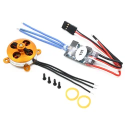 High-Performance Micro Brushless Motor with Mount and 10A ESC for RC Aircraft (Motor and ESC)